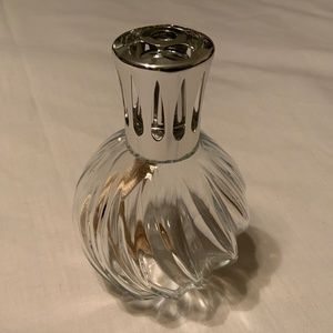 Vintage Berger Lamp Clear Glass Swirl Design Essential Oil Fragrance Diffuser